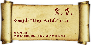 Komjáthy Valéria névjegykártya