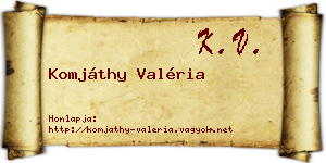Komjáthy Valéria névjegykártya