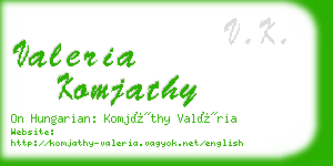 valeria komjathy business card